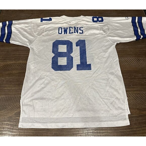 Reebok Authentic NFL Dallas Cowboys Terrell Owens 81 White Jersey Mens L - Picture 7 of 8